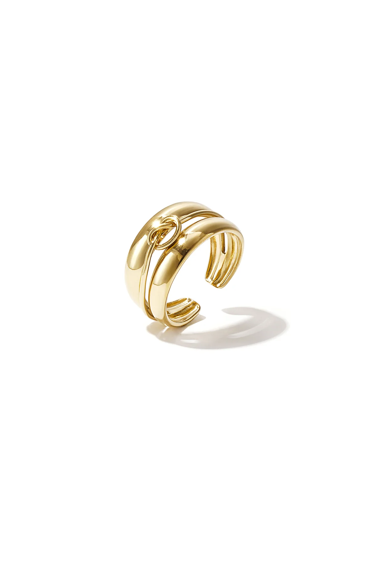 Gelaagde ring met minimalistisch gedraaid detail
