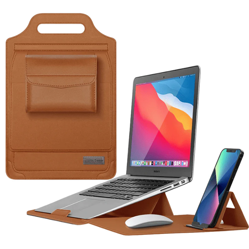 Laptophoes Bruin – Stijlvolle Veelzijdige Werkplek – Leer
