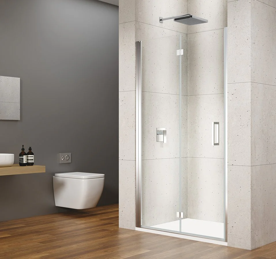 GELCO LORO douchedeur vouwbaar 80 cm helder glas – chroom