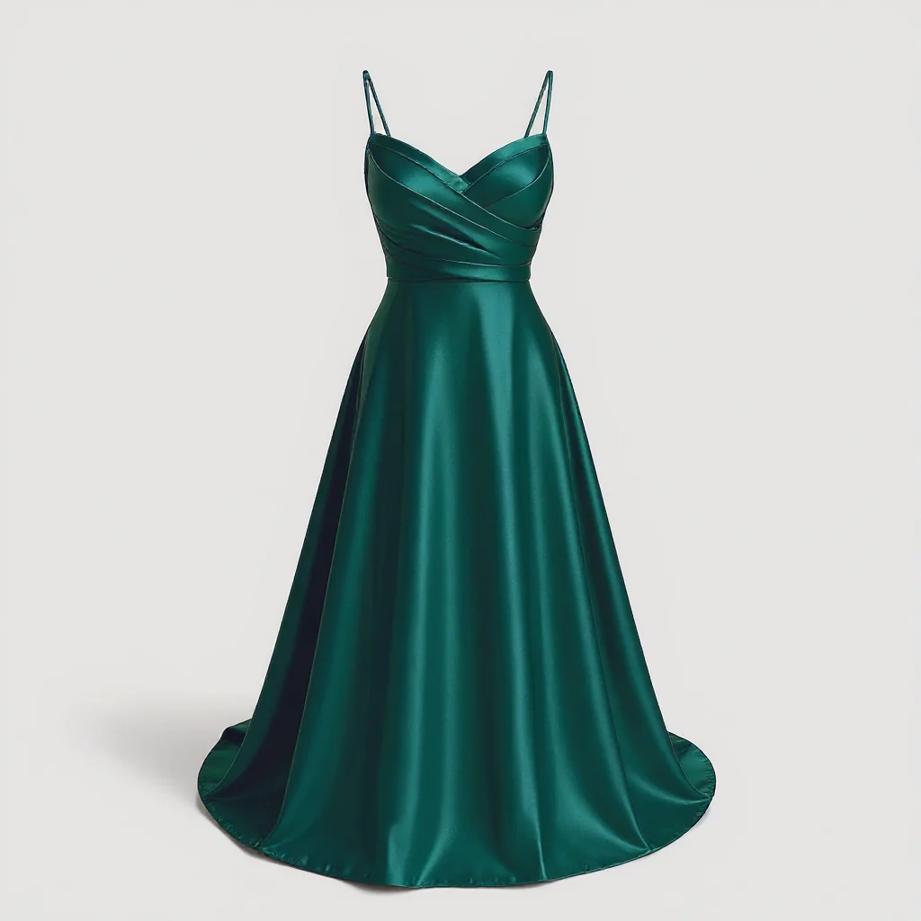Jurk Dames Smaragdgroen – Elegante Lange met V-hals