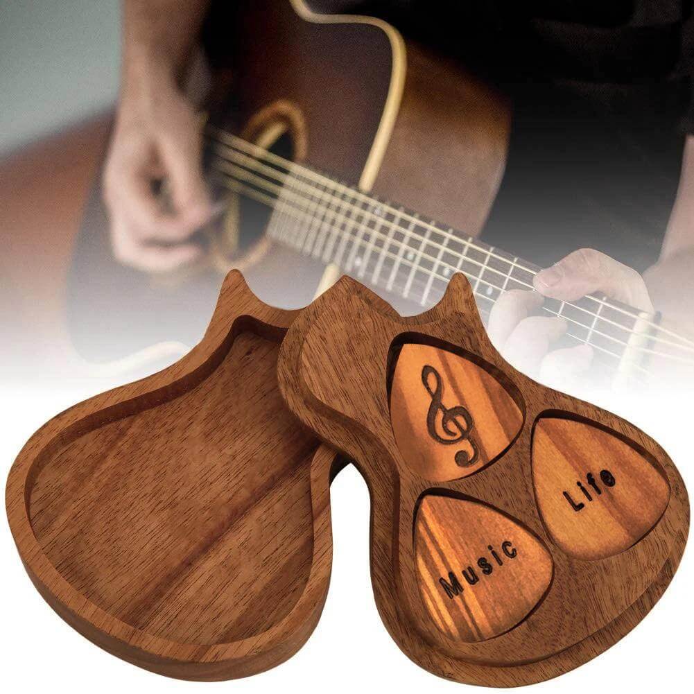 Houten Gegraveerde Gitaar Plectrums – Gepersonaliseerd Cadeau voor Muzikanten