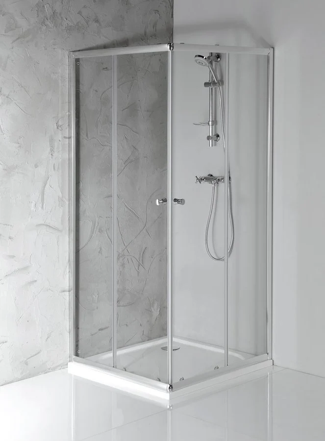 Douchecabine Agga 90x90x185 helder glas chroom profiel Douchecabine Agga 90x90x185 helder glas chroom profiel