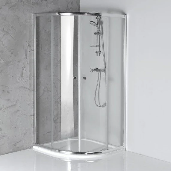 Douchecabine 80x80x185 kwartrond Aqualine Arleta helder glas Douchecabine 80x80x185 kwartrond Aqualine Arleta helder glas