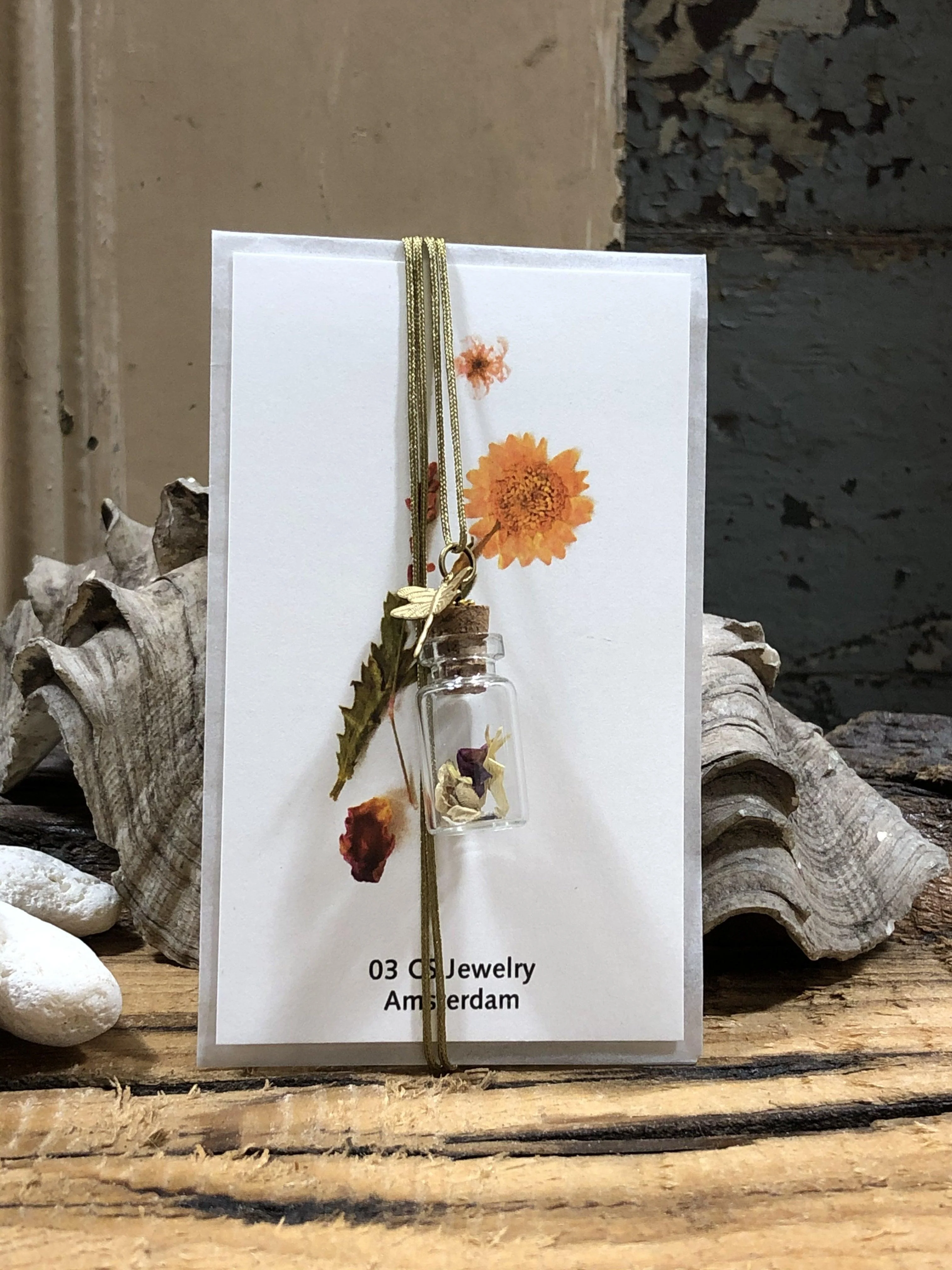 Ketting Botanical Bottle Bird Cord