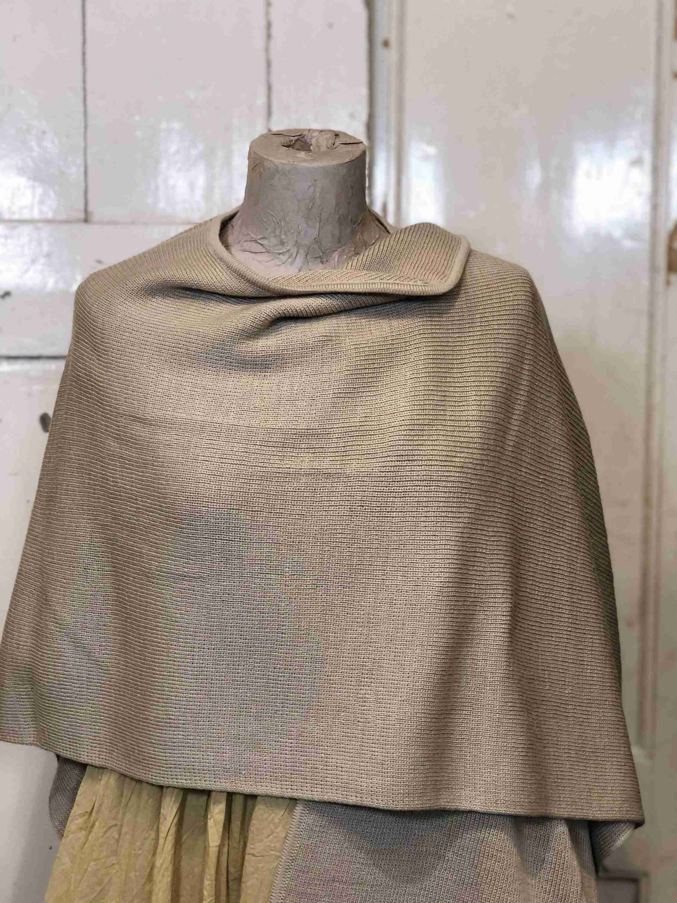 Poncho Alpaka Beige