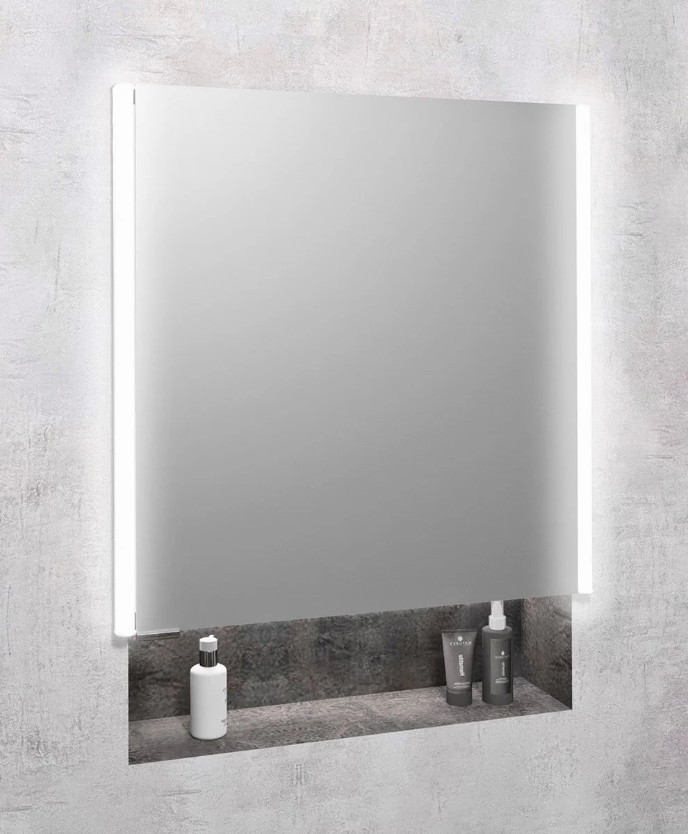 Integra Inbouwspiegelkast Met LED 65×70 cm Gelamineerd Titanium Aluminium Integra Inbouwspiegelkast Met LED 65×70 cm Gelamineerd Titanium Aluminium