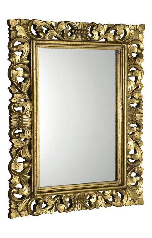 Scule & Samblung Rechthoekige Spiegel In Massief Houten Frame 70 X 100 Cm Goud Scule & Samblung Rechthoekige Spiegel In Massief Houten Frame 70 X 100 Cm Goud