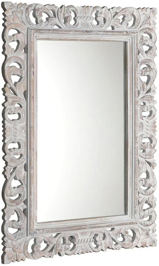 Scule & Samblung Rechthoekige Spiegel In Massief Houten Frame 80 X 120 Cm Wit Scule & Samblung Rechthoekige Spiegel In Massief Houten Frame 80 X 120 Cm Wit