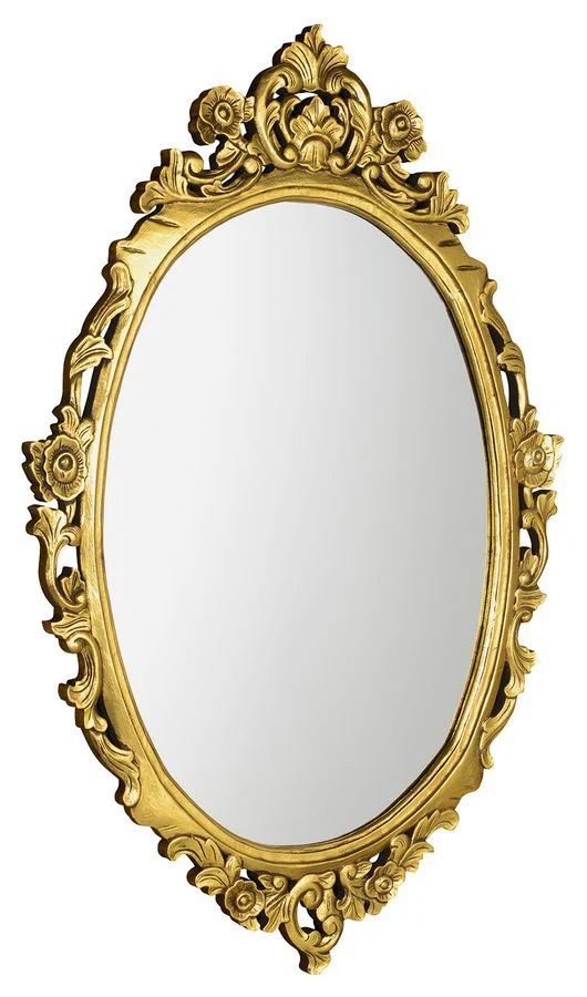 Desna Ovale Spiegel In Massief Houten Frame 80 X 100 Cm Goud Desna Ovale Spiegel In Massief Houten Frame 80 X 100 Cm Goud