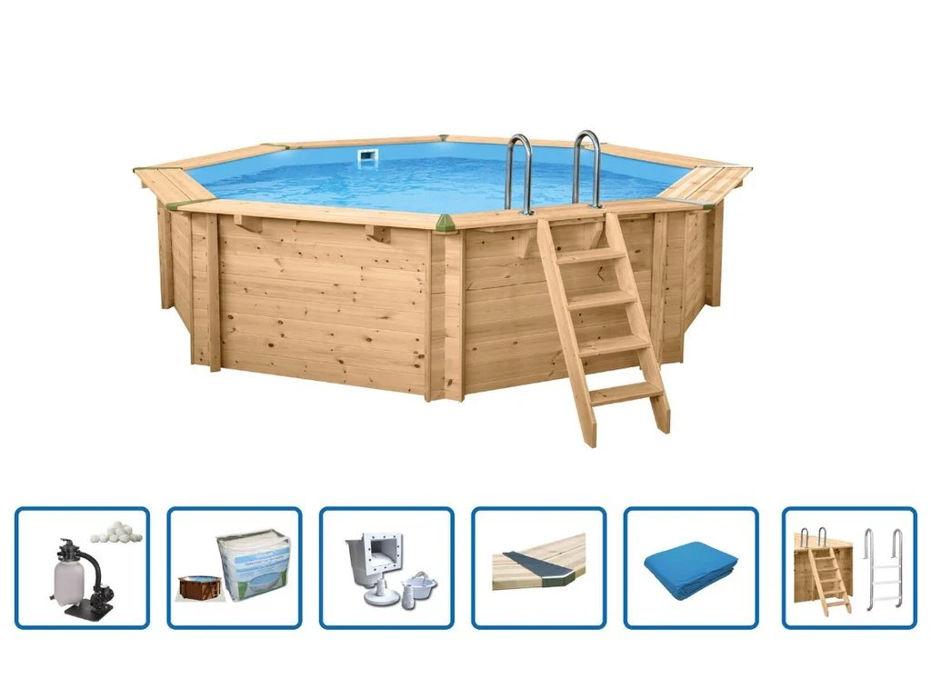 Interline Bali Rond 530 x 136 cm Houten Zwembad