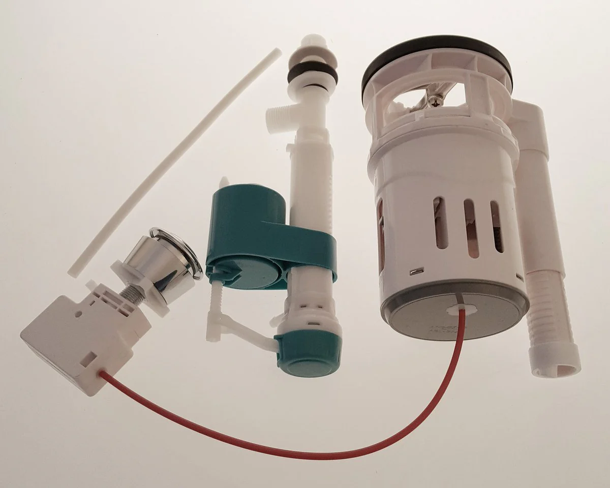 Aqualine Spoelset Met Dubbele Drukknop 49 Mm En Onderaansluiting 1/2 Inch Chroom