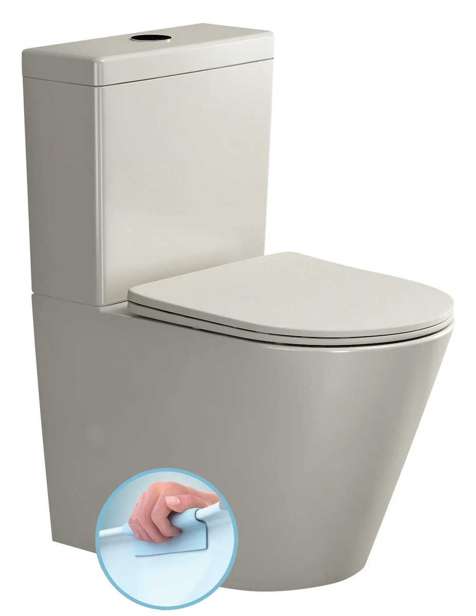 Paco Staand Toiletpot Rimless 38,0×61,0 cm Keramiek Beige