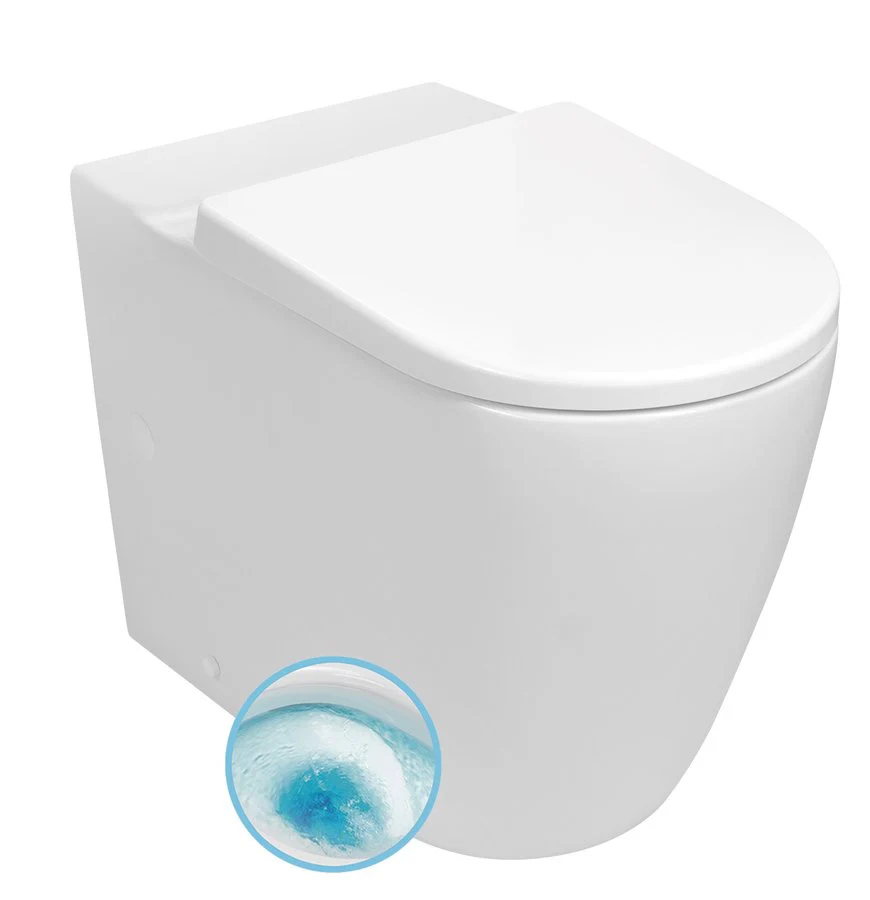 Sapho Turku WC Pot Voor Duoblok Toilet Vortex Rimless Verhoogde Zit 64×38 cm Wit