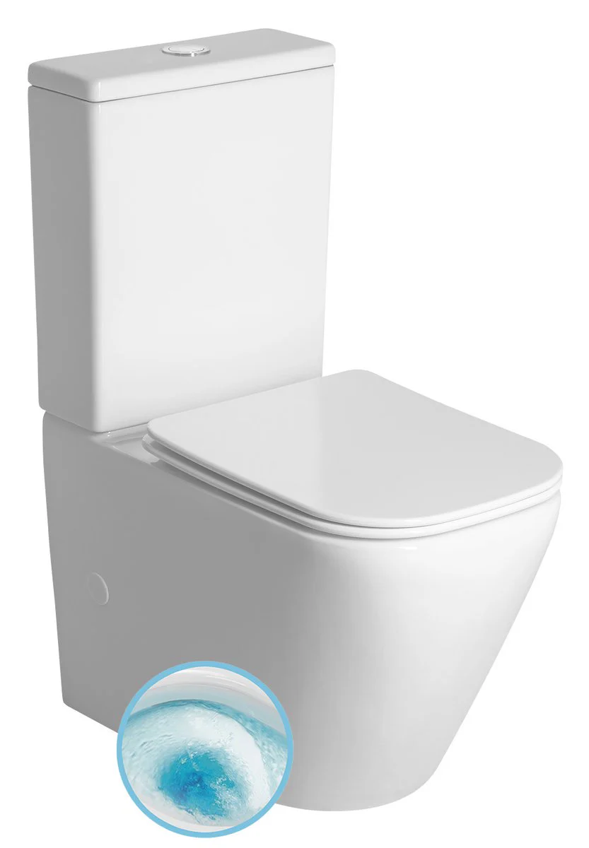Imala Staande Verhoogde Toiletpot Vortex Rimless 35,5×62,x43 M Wit