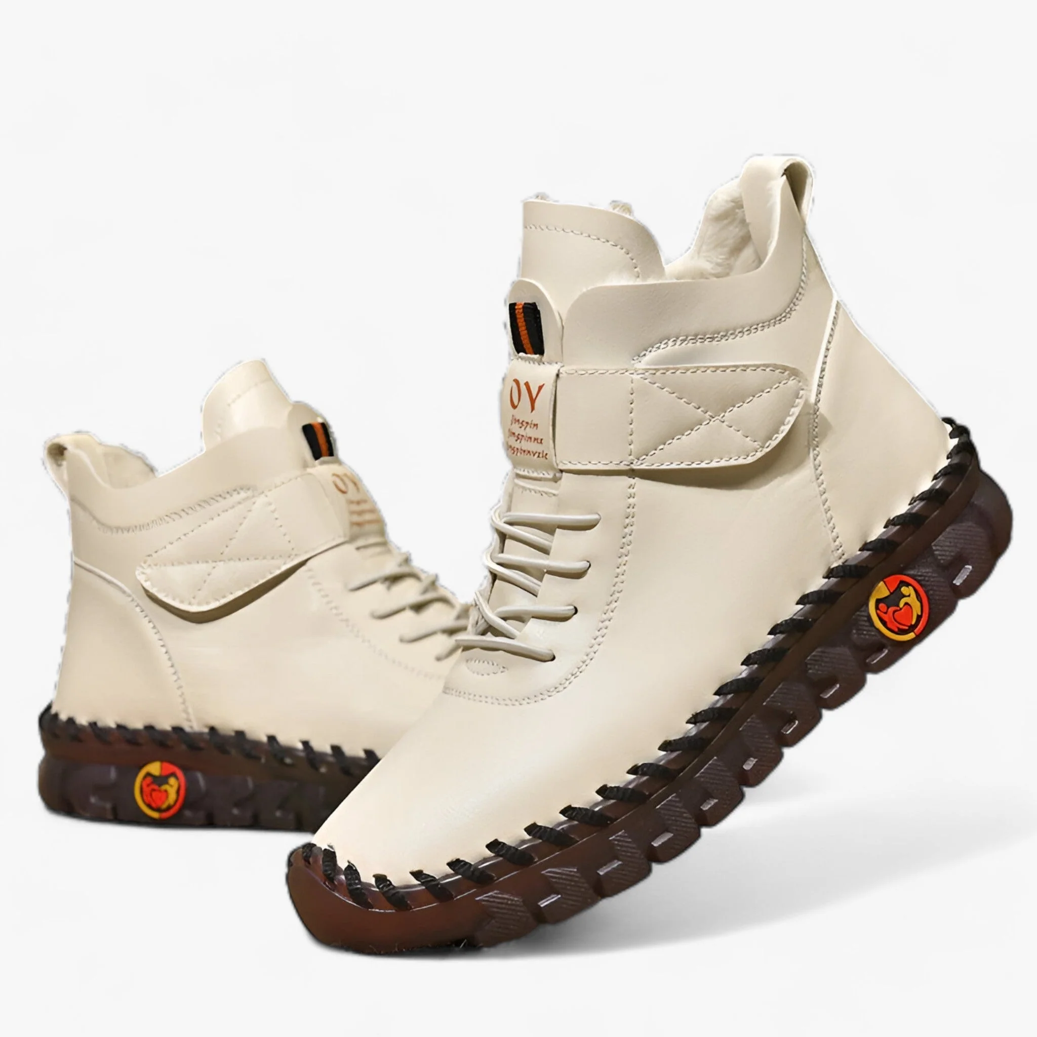 Laarzen Dames Crème – Orthopedische Leren met Voering – Wintercomfort, Waterdicht en Warm