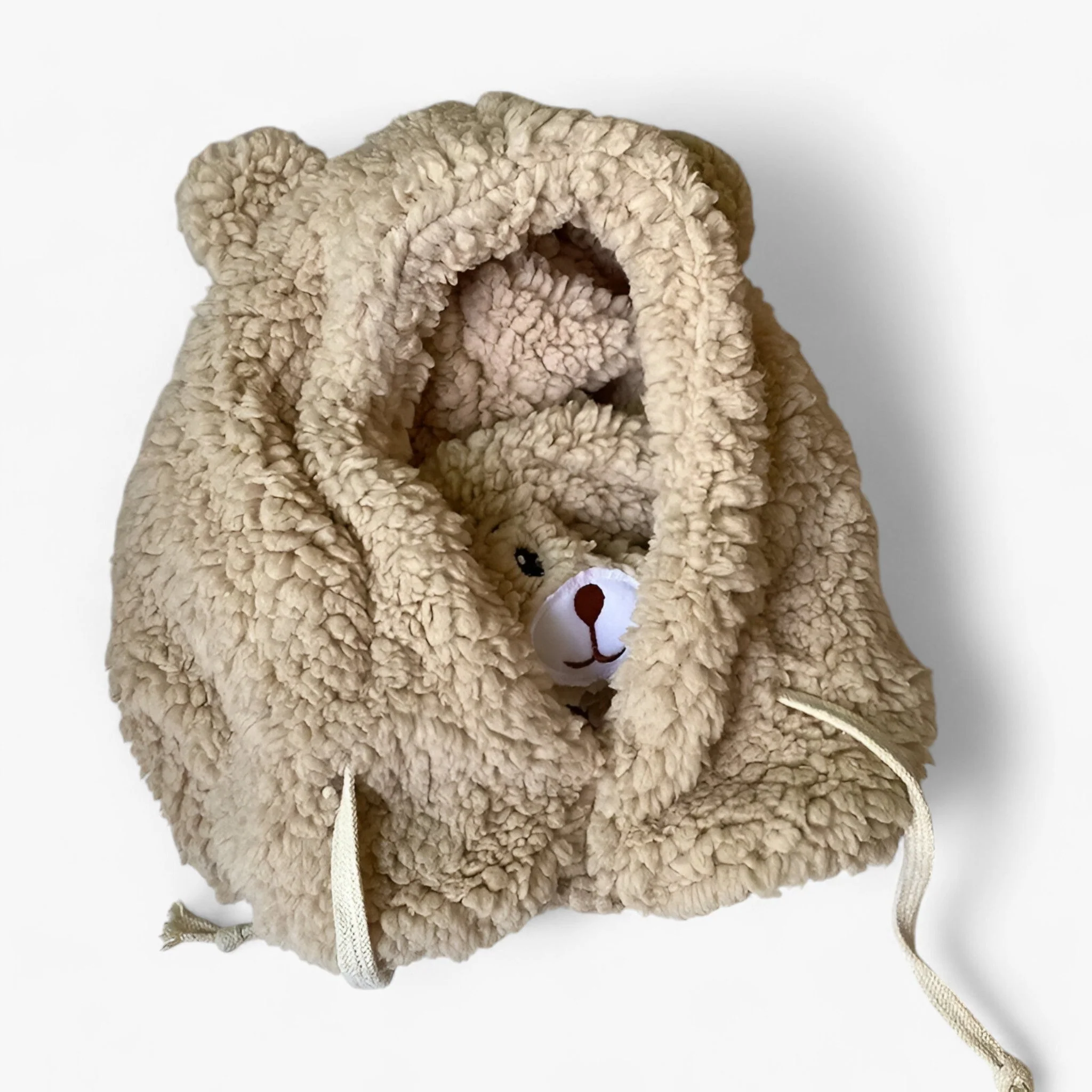 Muts Dames Beige – Bärenmuts in Cartoon-Design – Warmte met Schattige Oorkappen