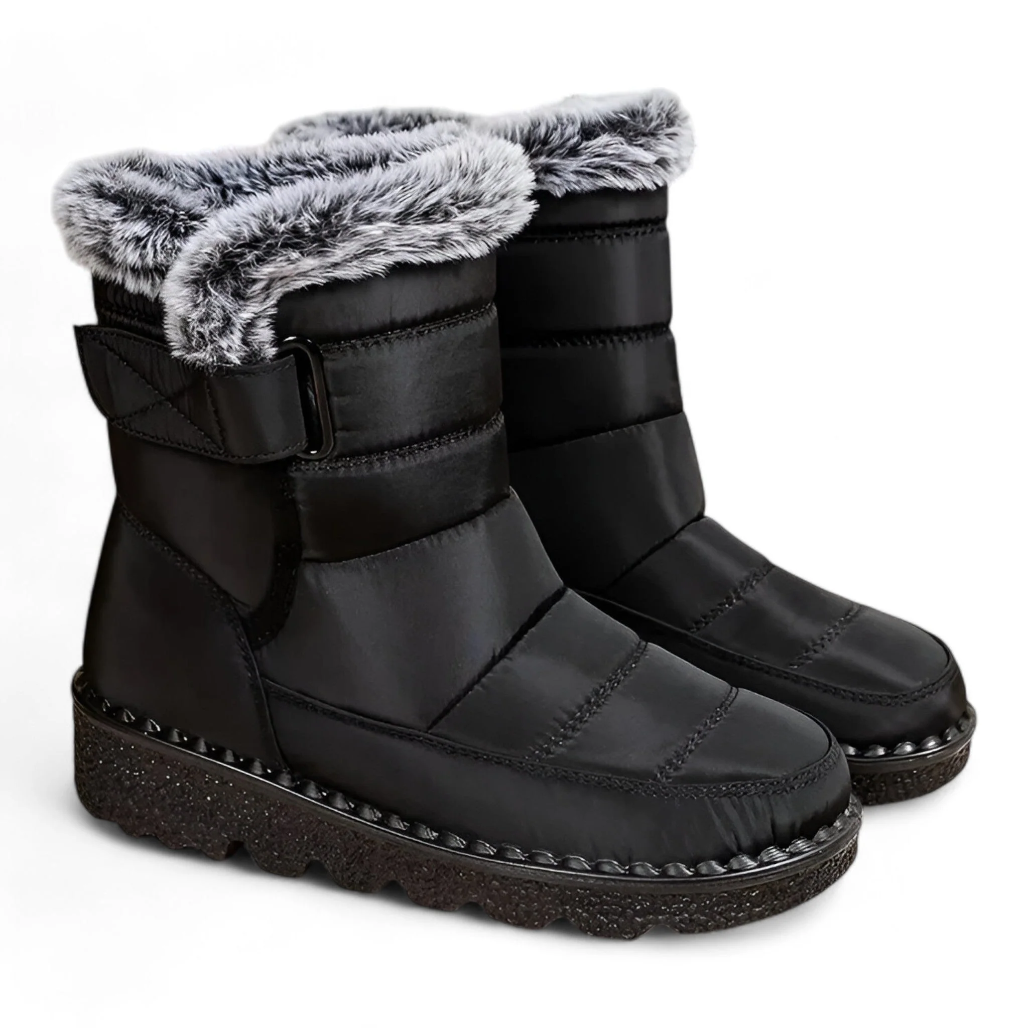 Laarzen Dames Zwart – Katoenen Sneeuwlaarzen – Warm en Waterdichte Winterbescherming