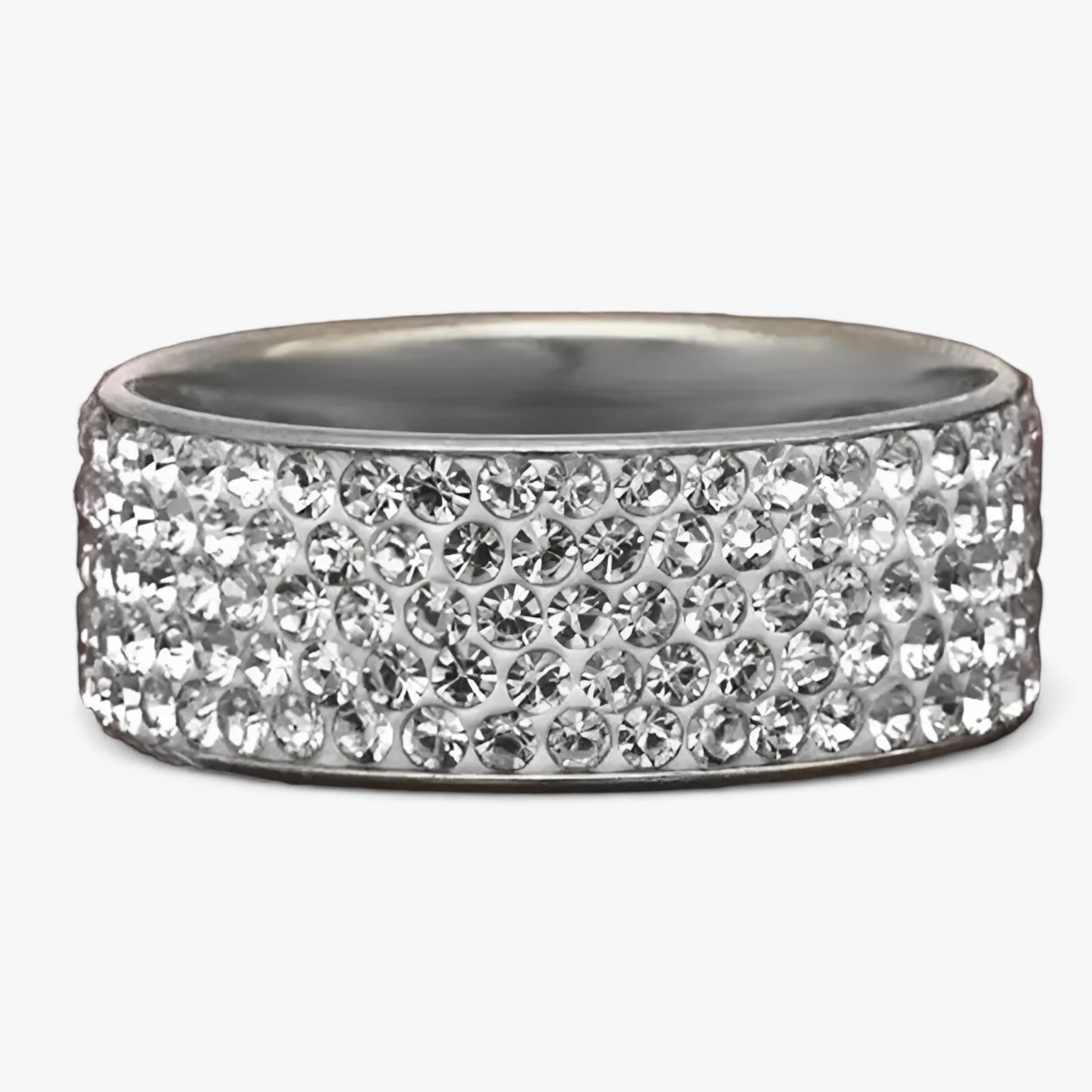 Ring Dames Zilver – Kristallen Trouwring – Elegante Roestvrij Staal