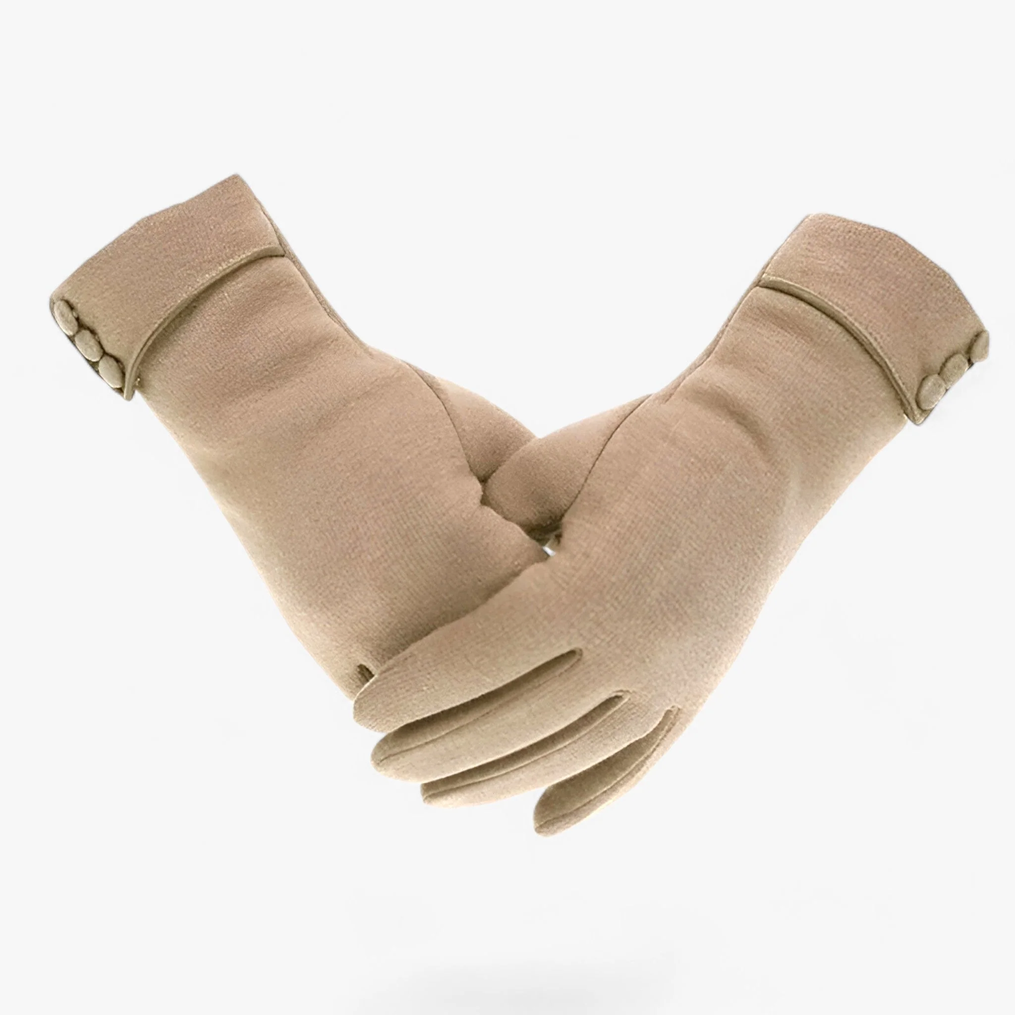 Handschoenen Khaki – WarmComfort – Herfst Winter Fleece Gevoerde