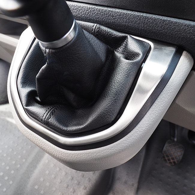 Versnellingspookrand voor VW T6 Transporter, geborsteld roestvrij staal
