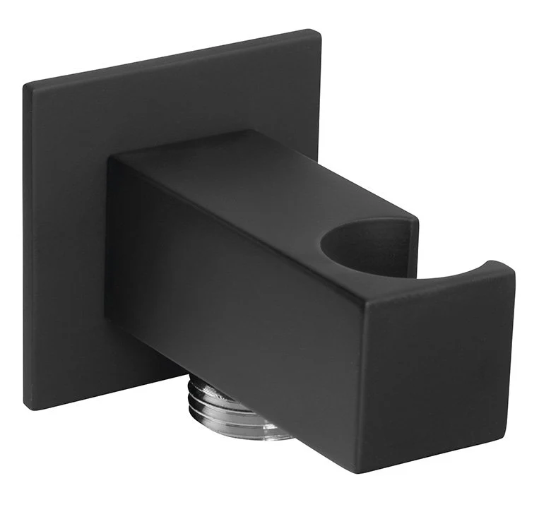 Sapho Handdouche Holder Vierkant Fixed With Shower Outlet Mat Zwart