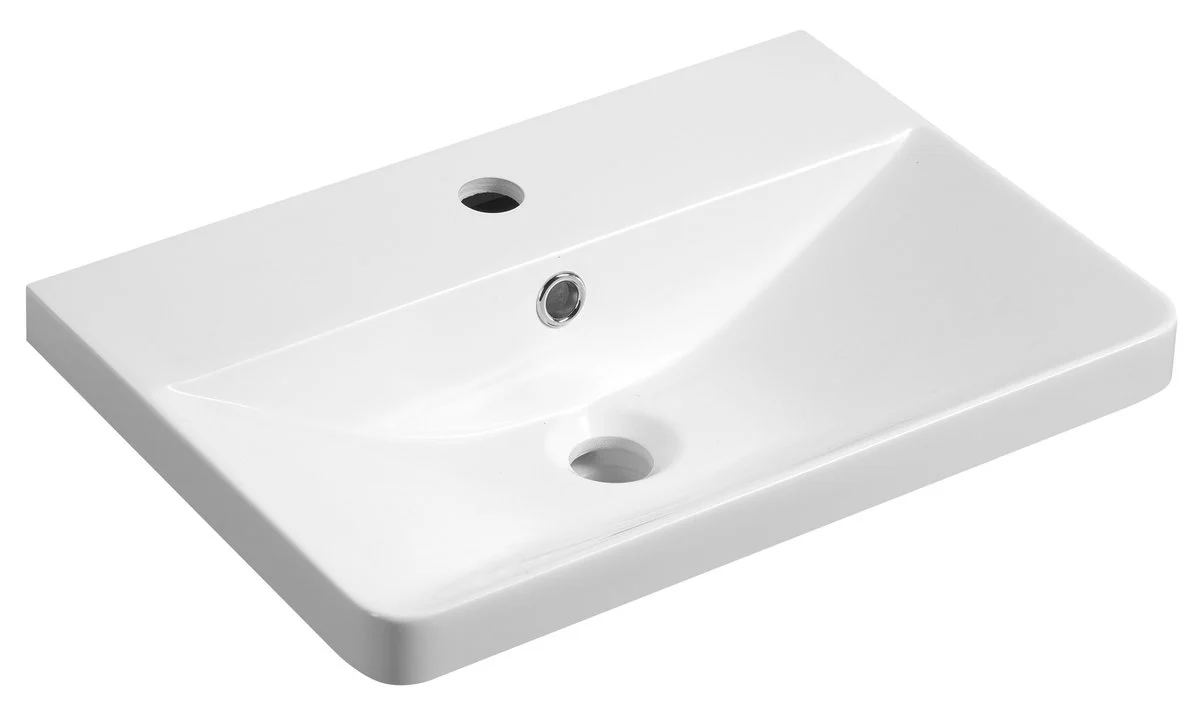 Aqualine Sen Meubelwastafel Cast Marble 51×35 cm Wit