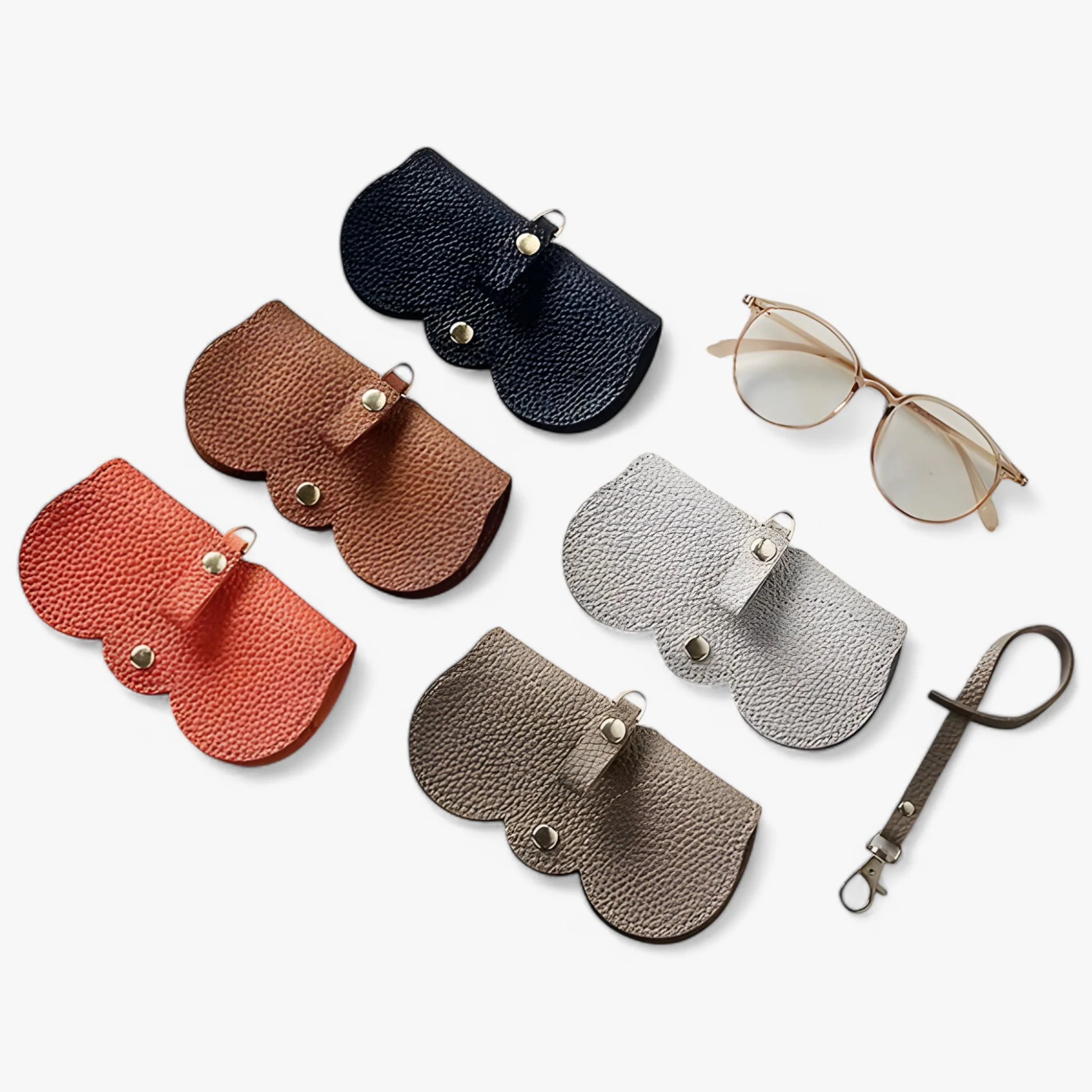 Bril Zwart – Sun Cover – Leren Etui met Kliksluiting voor