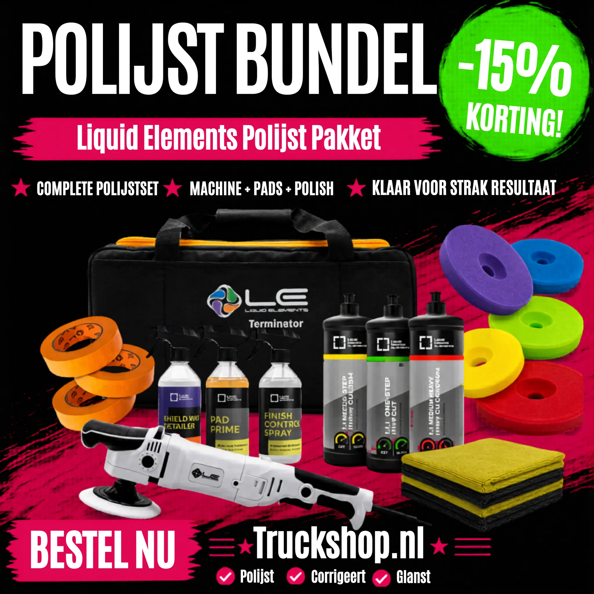 Liquid Elements Polijstpakket T3200 – Compleet voor een Showroomglans!