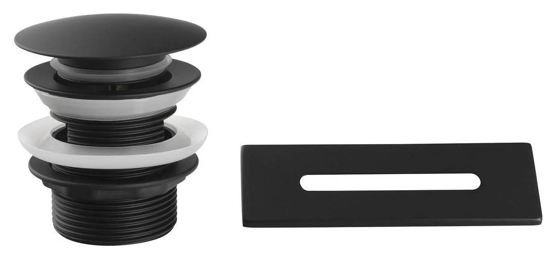 Bad Afvoerplug Set met overloop 6/4″ Mat Zwart
