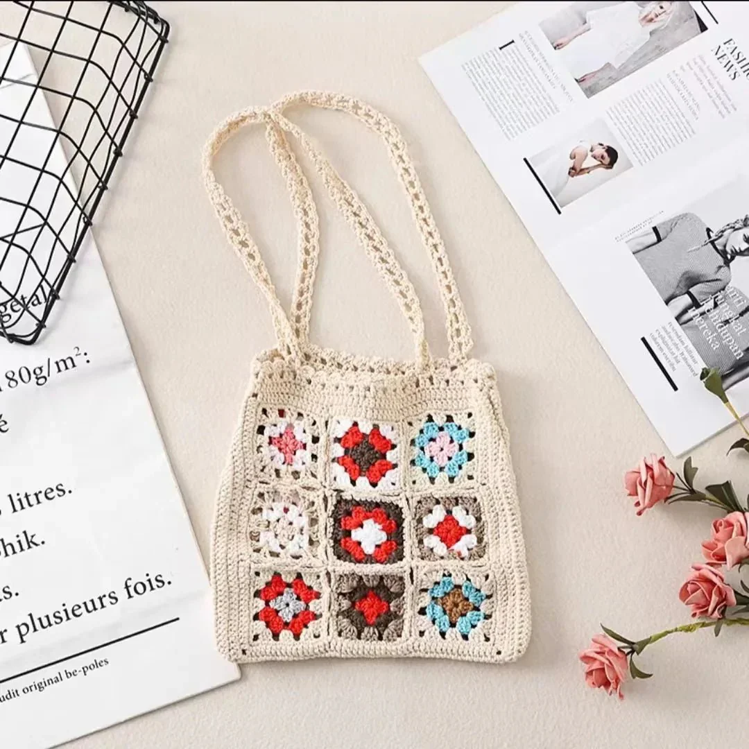 Boho Geweven Tote Bag Dames – Zomer Strand Handtas – Stro