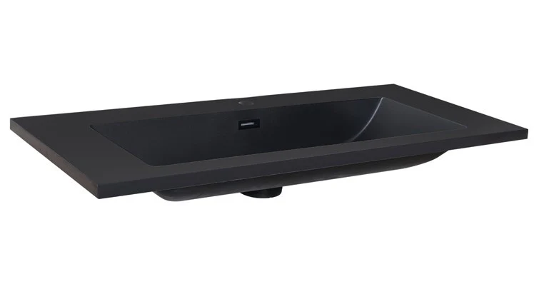 Wastafel 100×47 Quartz zwart met enkele wasbak Wastafel 100×47 Quartz zwart met enkele wasbak