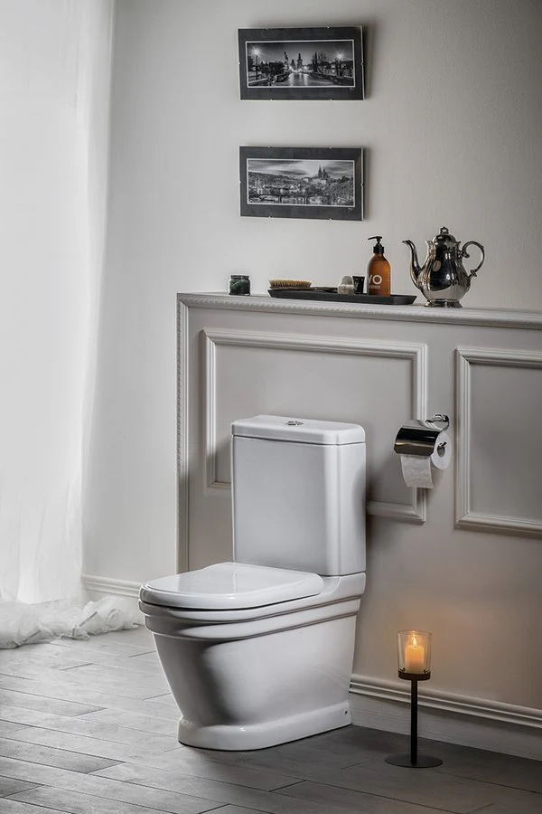 Retro Duoblok WC Met Reservoir Keramiek Antik