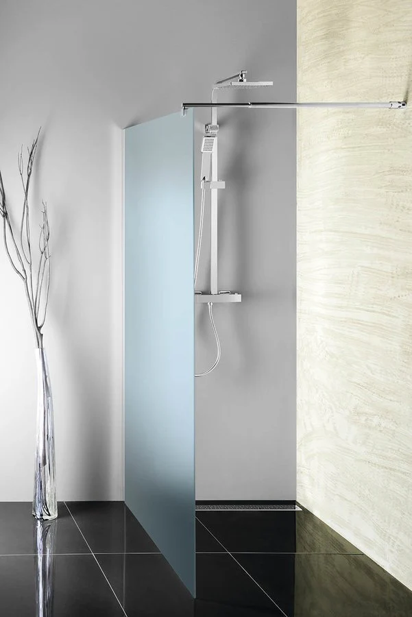 Aqualine Inloopdouche Douchewand Met Stabilisatiestang 70×190 Cm – Melkglas
