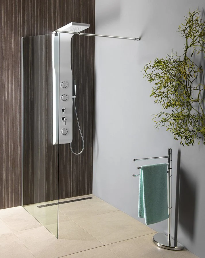 Aqualine Inloopdouche Douchewand Met Stabilisatiestang 120×190 Cm