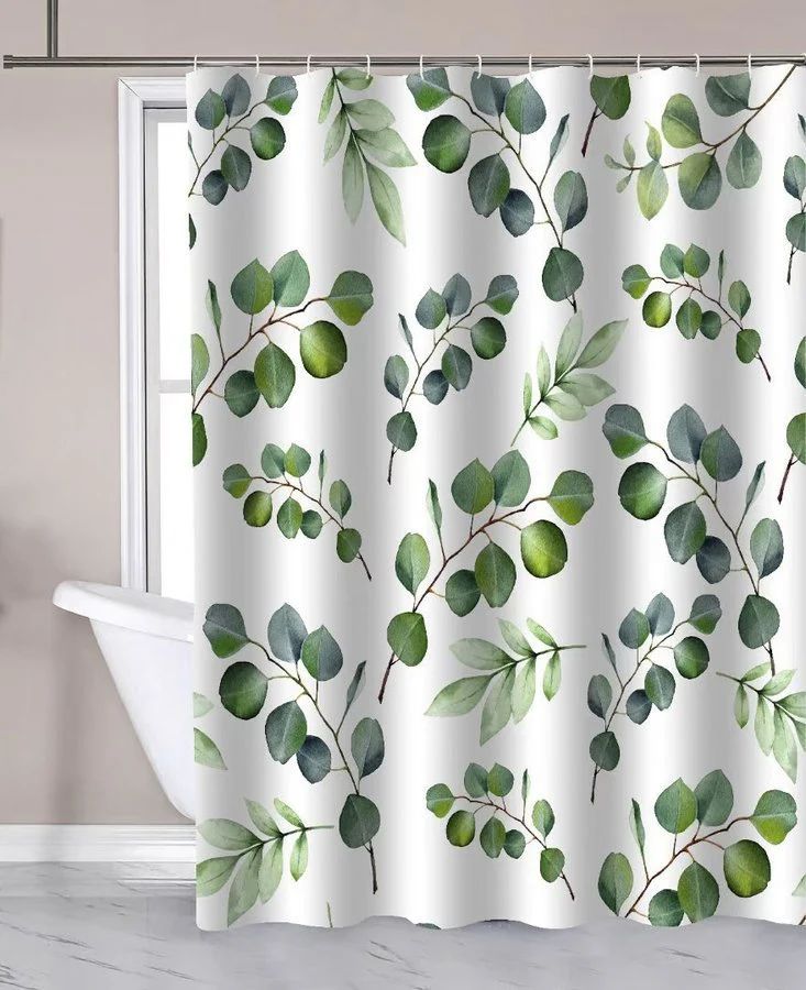 Aqualine Douchegordijn 180×180 cm Fabric White With Pattern Zp015